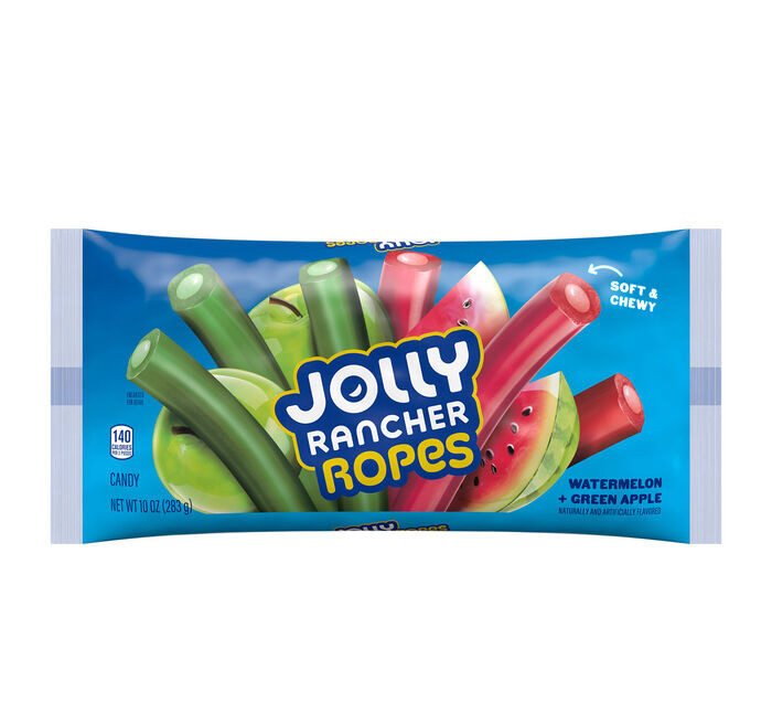 JOLLY RANCHER Ropes Blue Raspberry and Cherry Flavored Candy Bag, 10 oz
