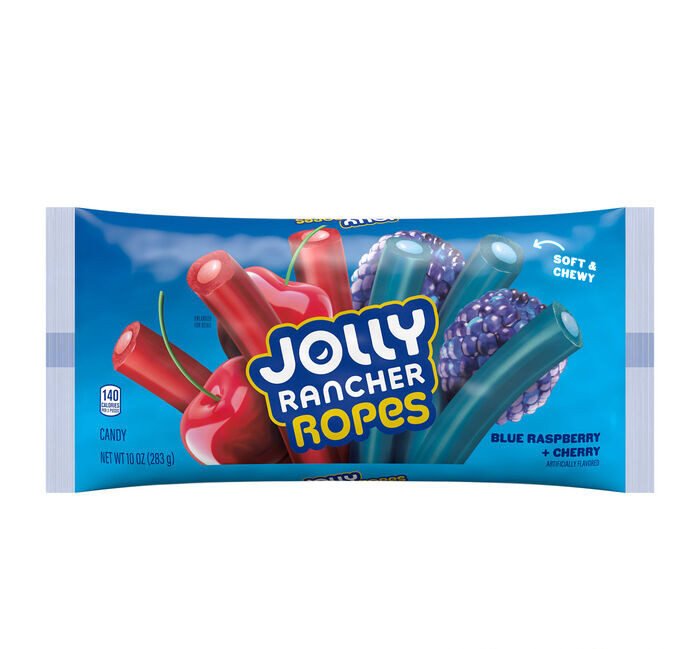 Jolly Rancher Ropes Watermelon and Green Apple Flavored Candy Bag, 10 oz