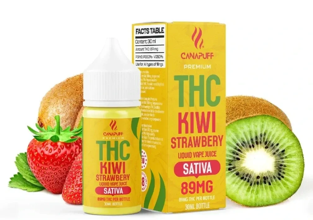 CanaPuff Kiwi Strawberry 89mg THC – Liquid, 30 ml