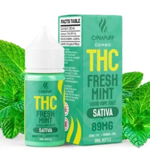 CanaPuff THC/2000mg CBD – Fresh Mint 89mg THC – Liquid, 30 ml
